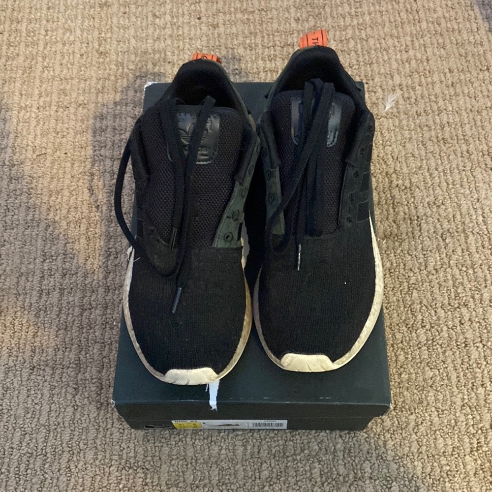 Black and orange addidas NMD worn, all original packaging size 8 1/2